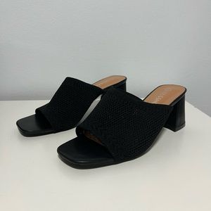 Black heeled sandals
